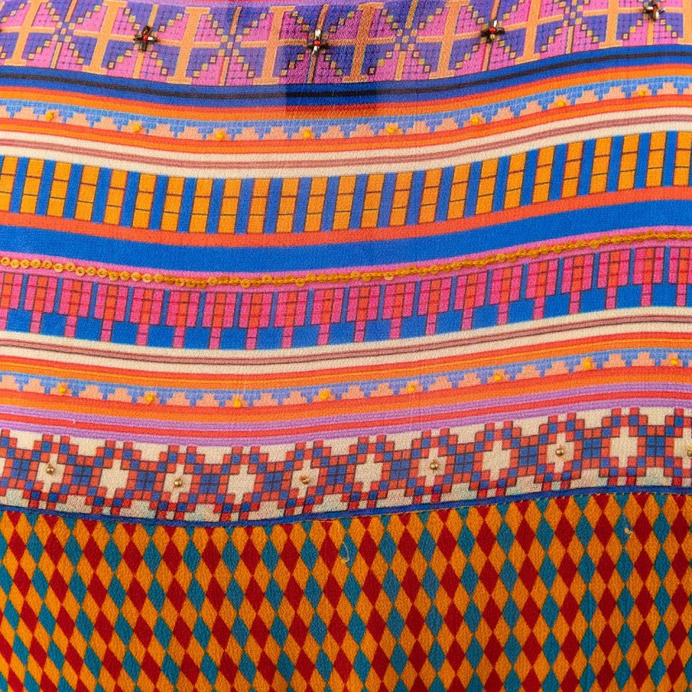 Anthropologie XS Boho Print Maxi Dress Orange - Picture 3 of 13